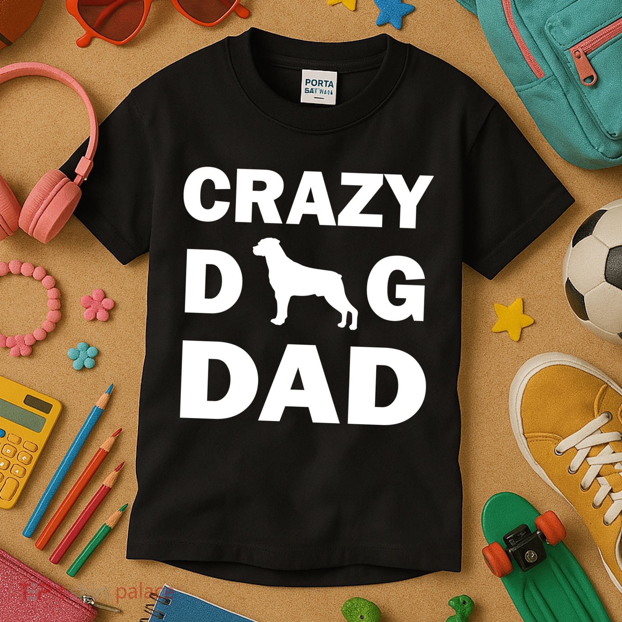 Crazy Dog Dad Kids T-Shirt