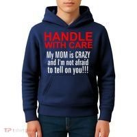 Crazy Mom - Handle With Care Funny Kids Hoodie thumb 4