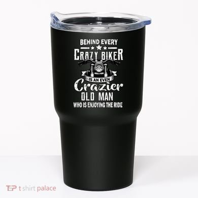 Crazy Old Biker Man Tumbler