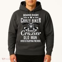 Crazy Old Biker Man Hoodie thumb 2