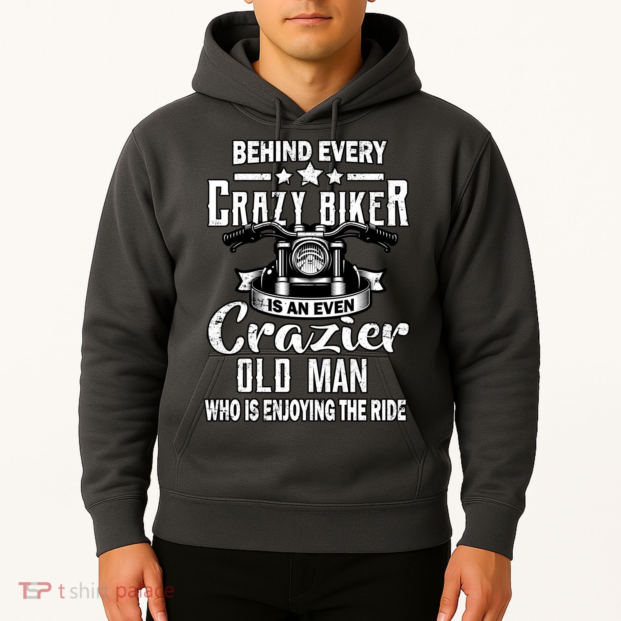 Crazy Old Biker Man Hoodie