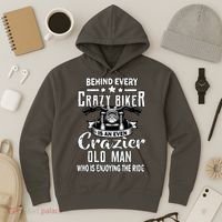 Crazy Old Biker Man Hoodie thumb 3