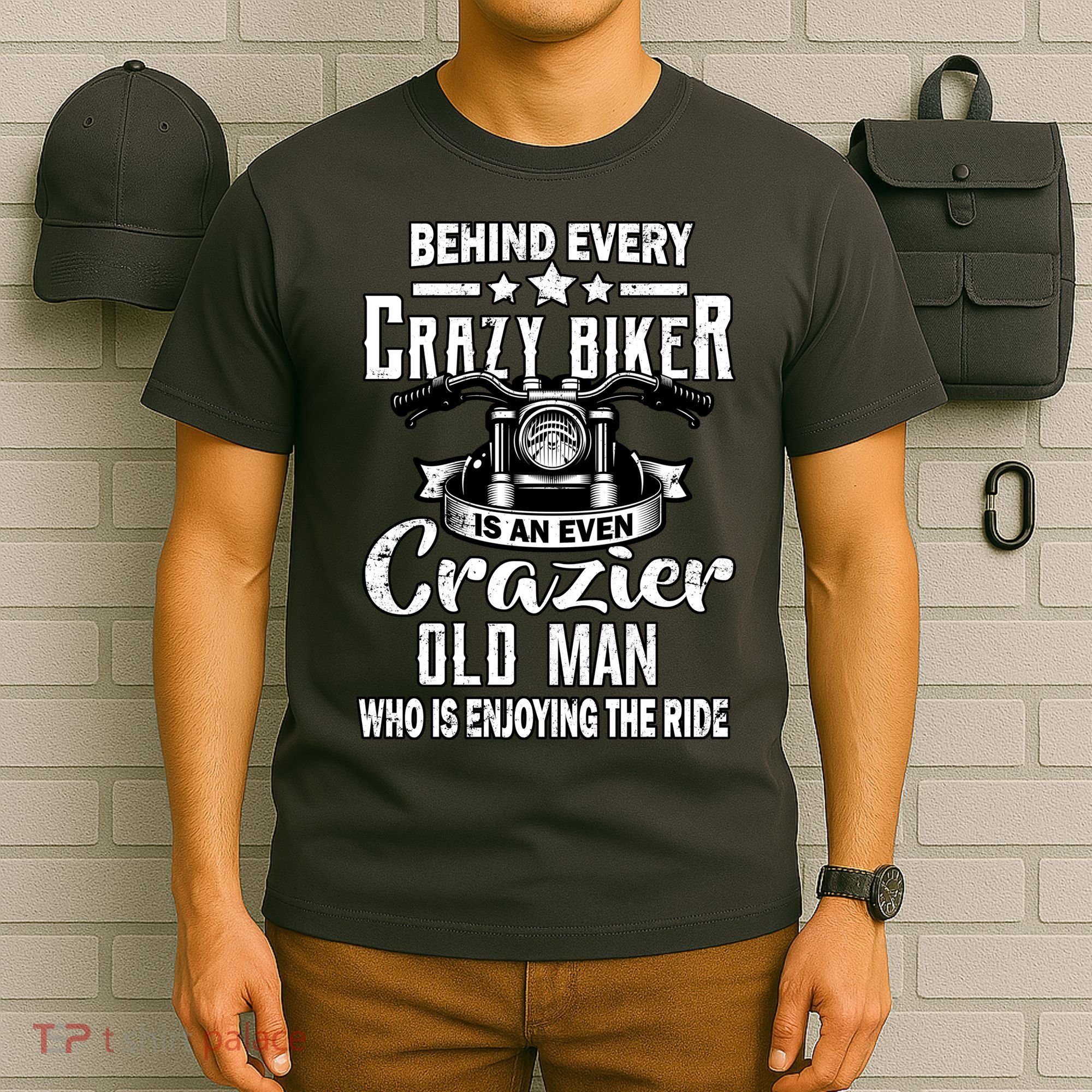 Crazy Old Biker Man T-Shirt