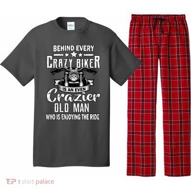 Crazy Old Biker Man Pajama Set