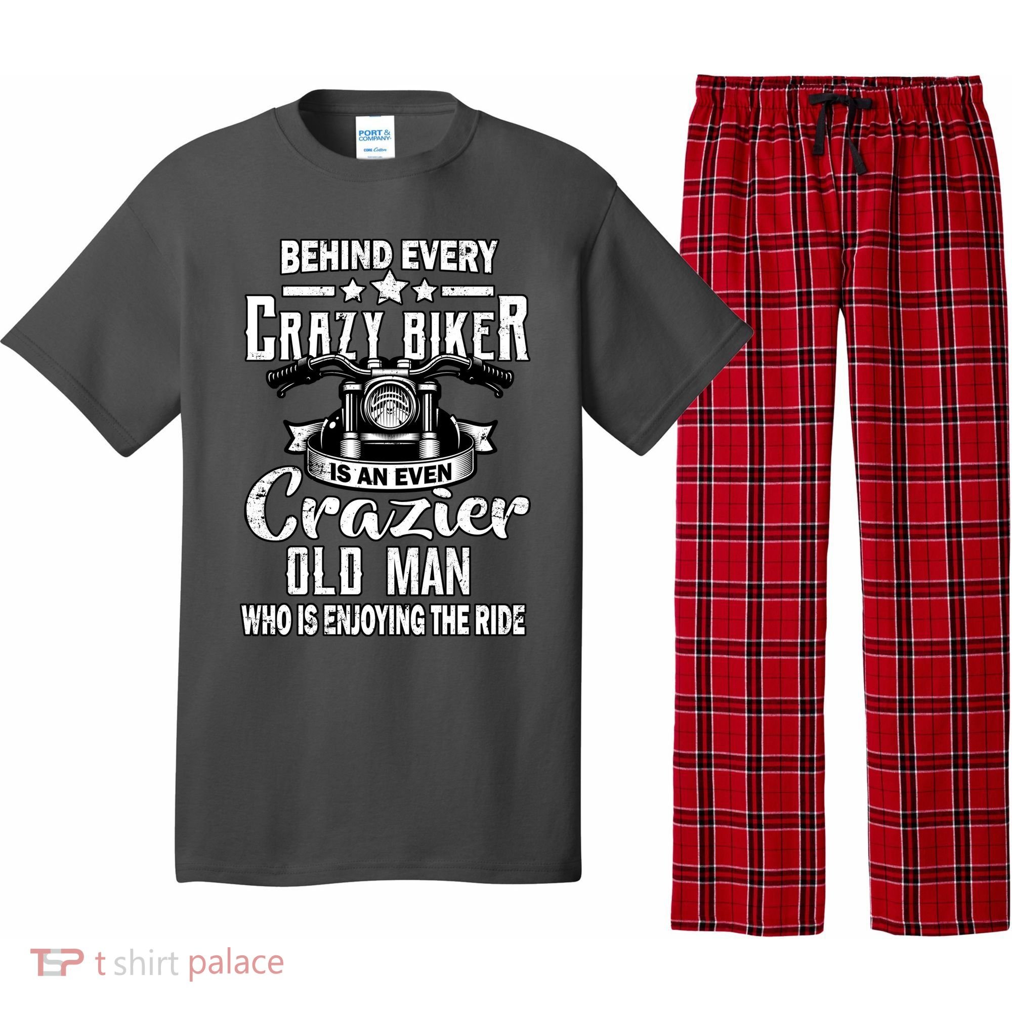 Crazy Old Biker Man Pajama Set