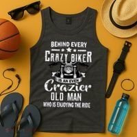 Crazy Old Biker Man Tank Top thumb 4