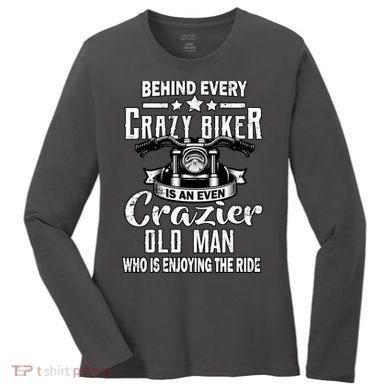 Crazy Old Biker Man Women's Long Sleeve Shirt