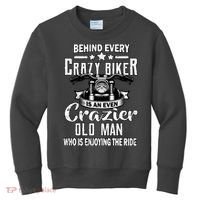 Crazy Old Biker Man Kids Sweatshirt thumb 0