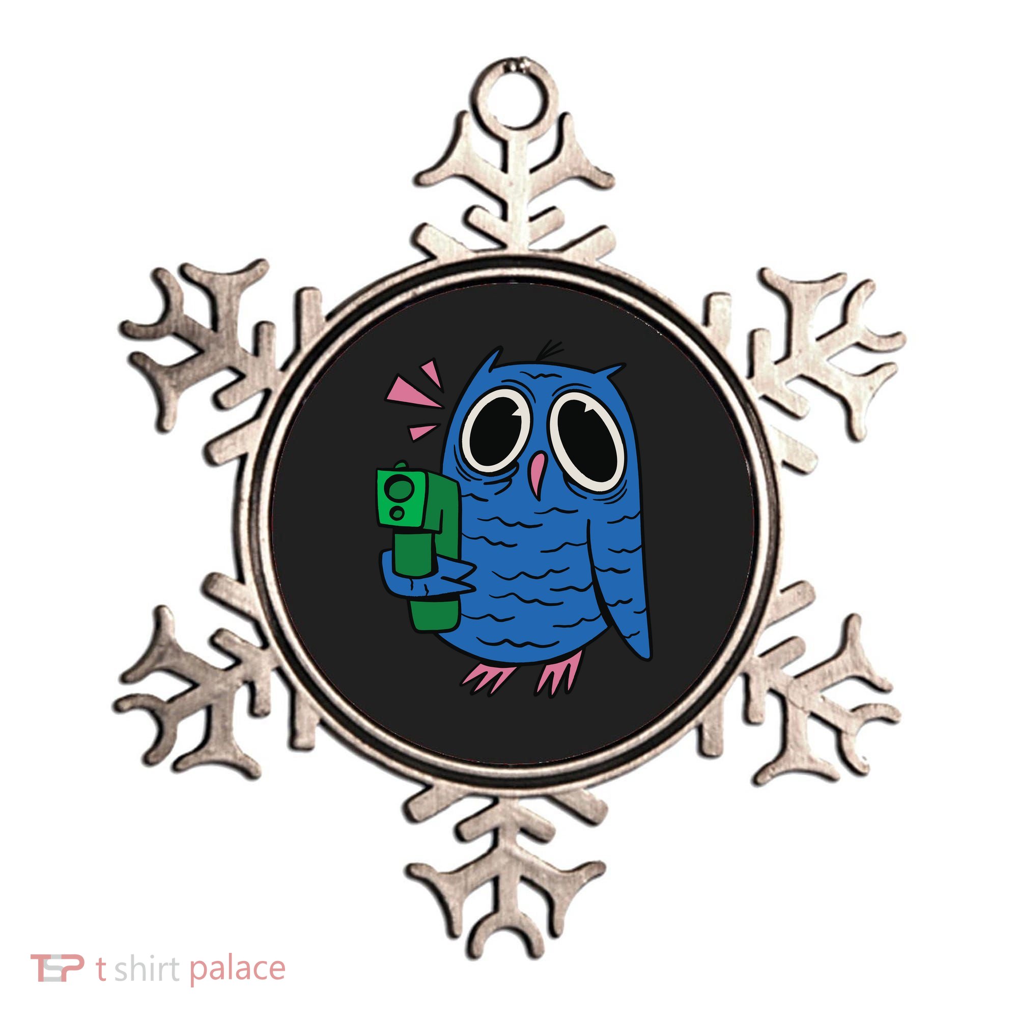 Crazy Owl Gun Ornament