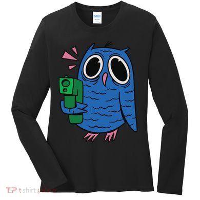 Crazy Owl Gun Women's Long Sleeve Shirt