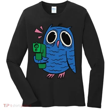 Crazy Owl Gun Women's Long Sleeve Shirt