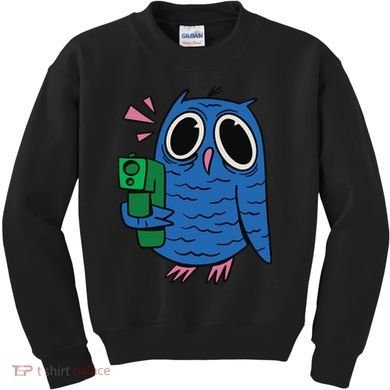 Crazy Owl Gun Kids Sweatshirt