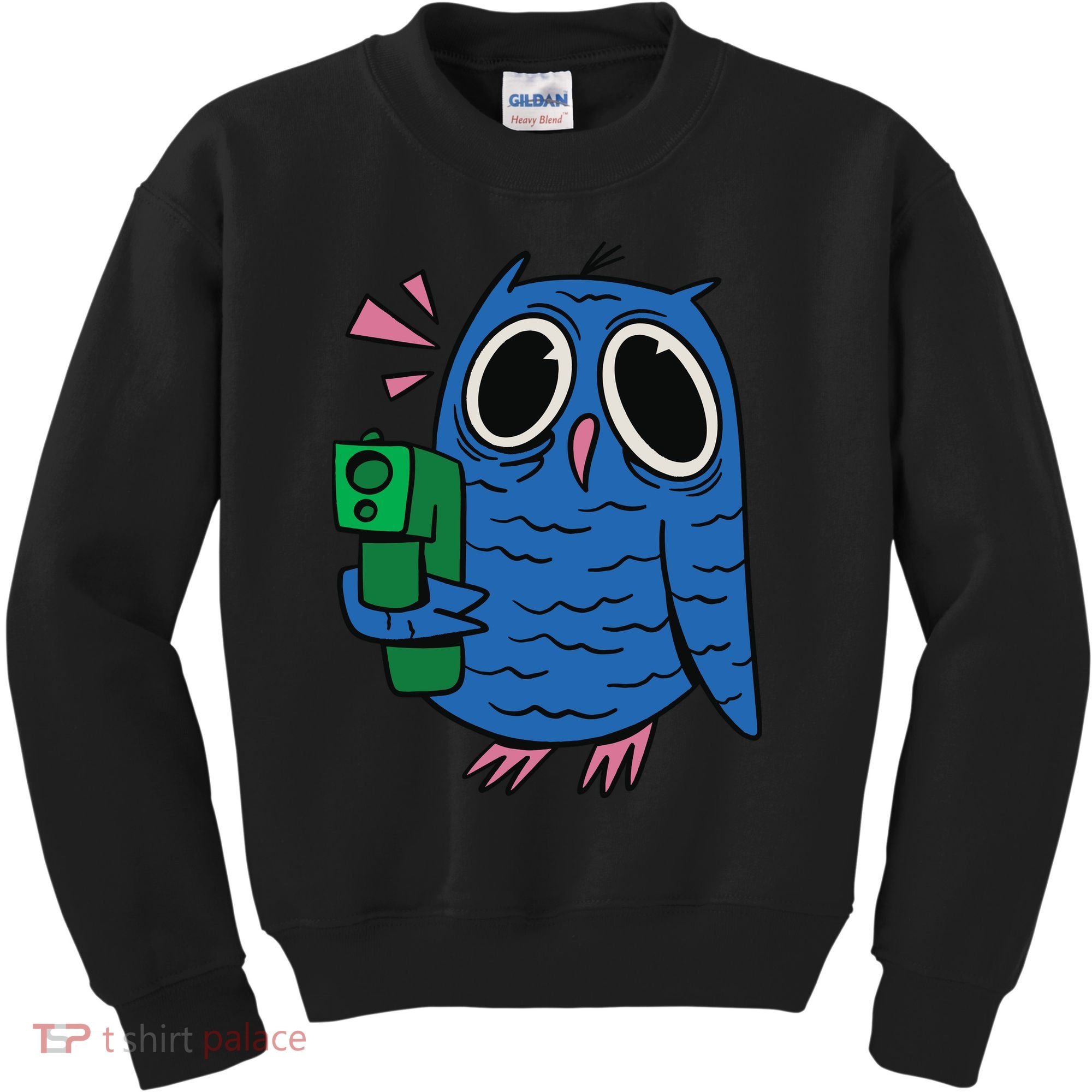 Crazy Owl Gun Kids Sweatshirt