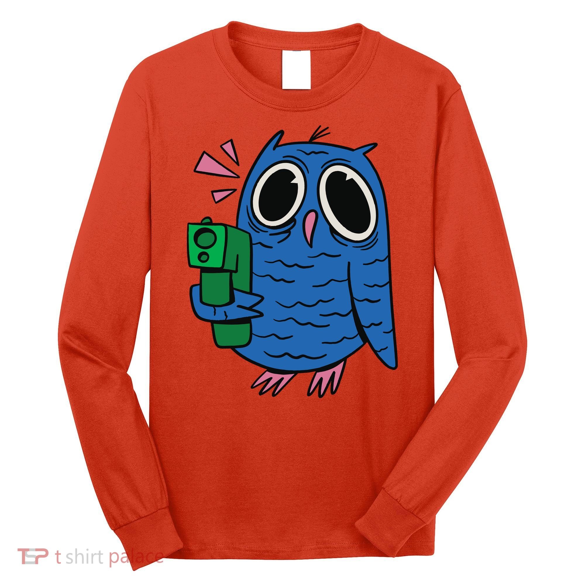 Crazy Owl Gun Long Sleeve Shirt