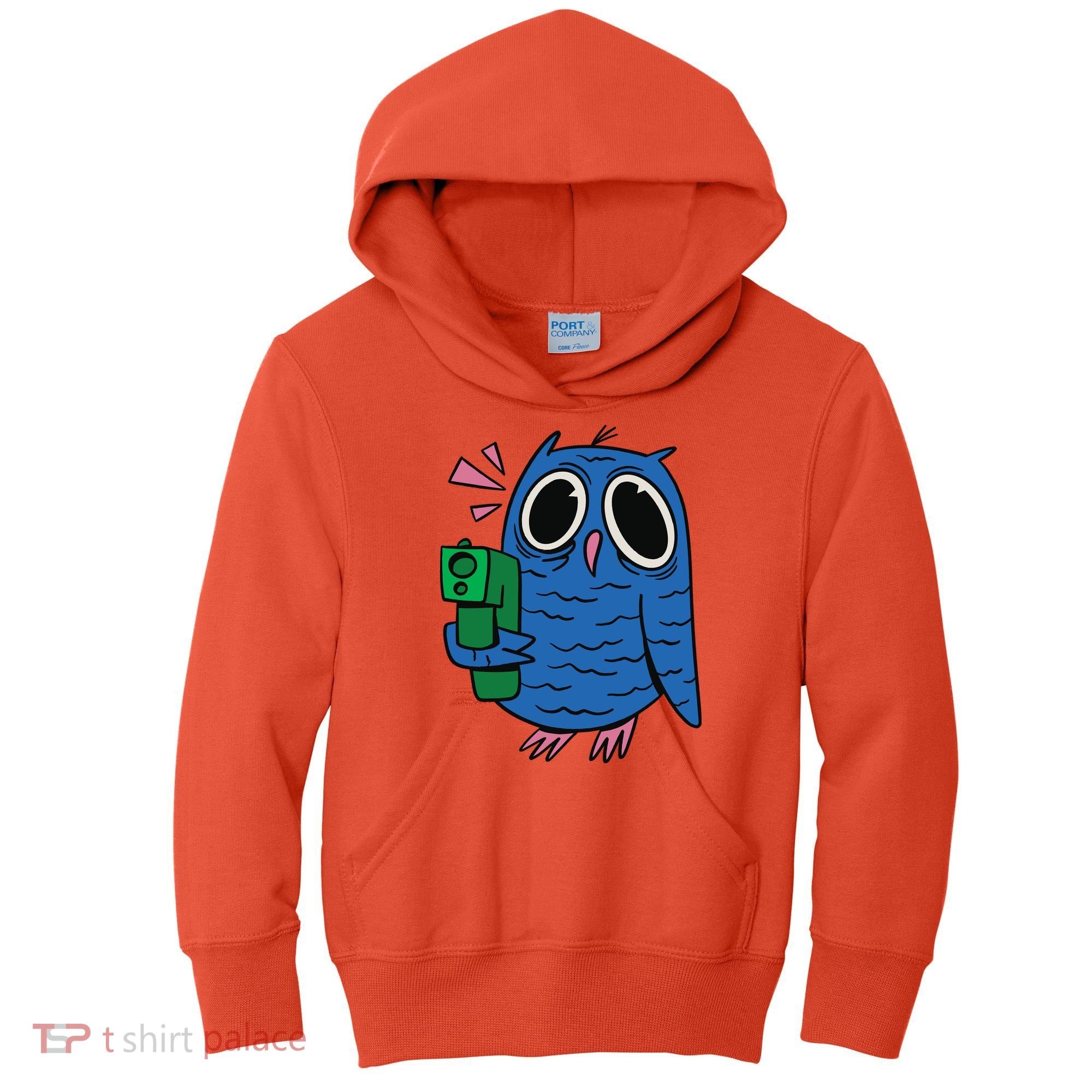 Crazy Owl Gun Kids Hoodie