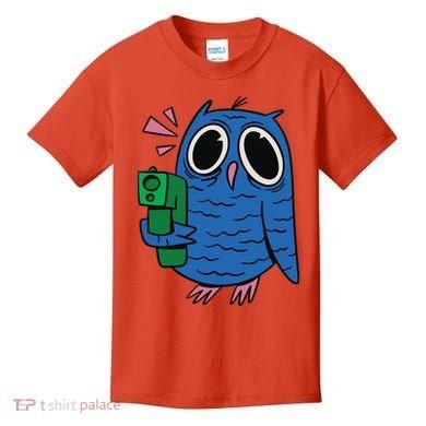 Crazy Owl Gun Kids T-Shirt