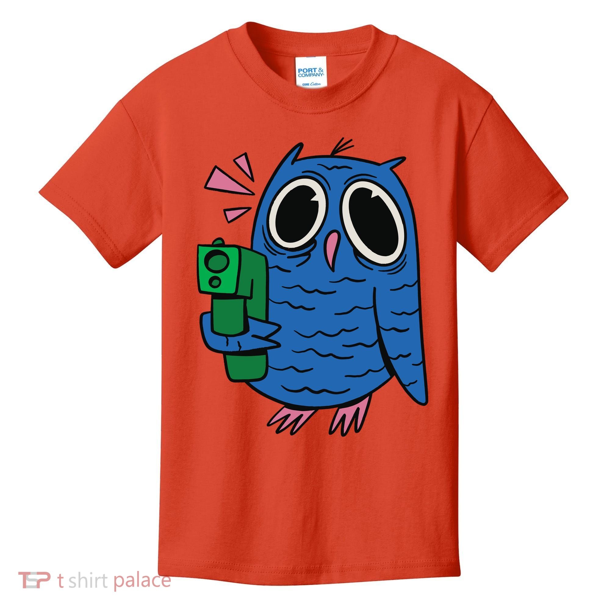 Crazy Owl Gun Kids T-Shirt