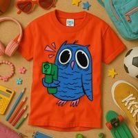 Crazy Owl Gun Kids T-Shirt thumb 3