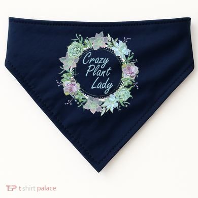 Crazy Plant Lady Floral Logo USA-Made Doggie Bandana