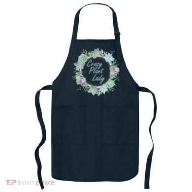 Crazy Plant Lady Floral Logo Apron