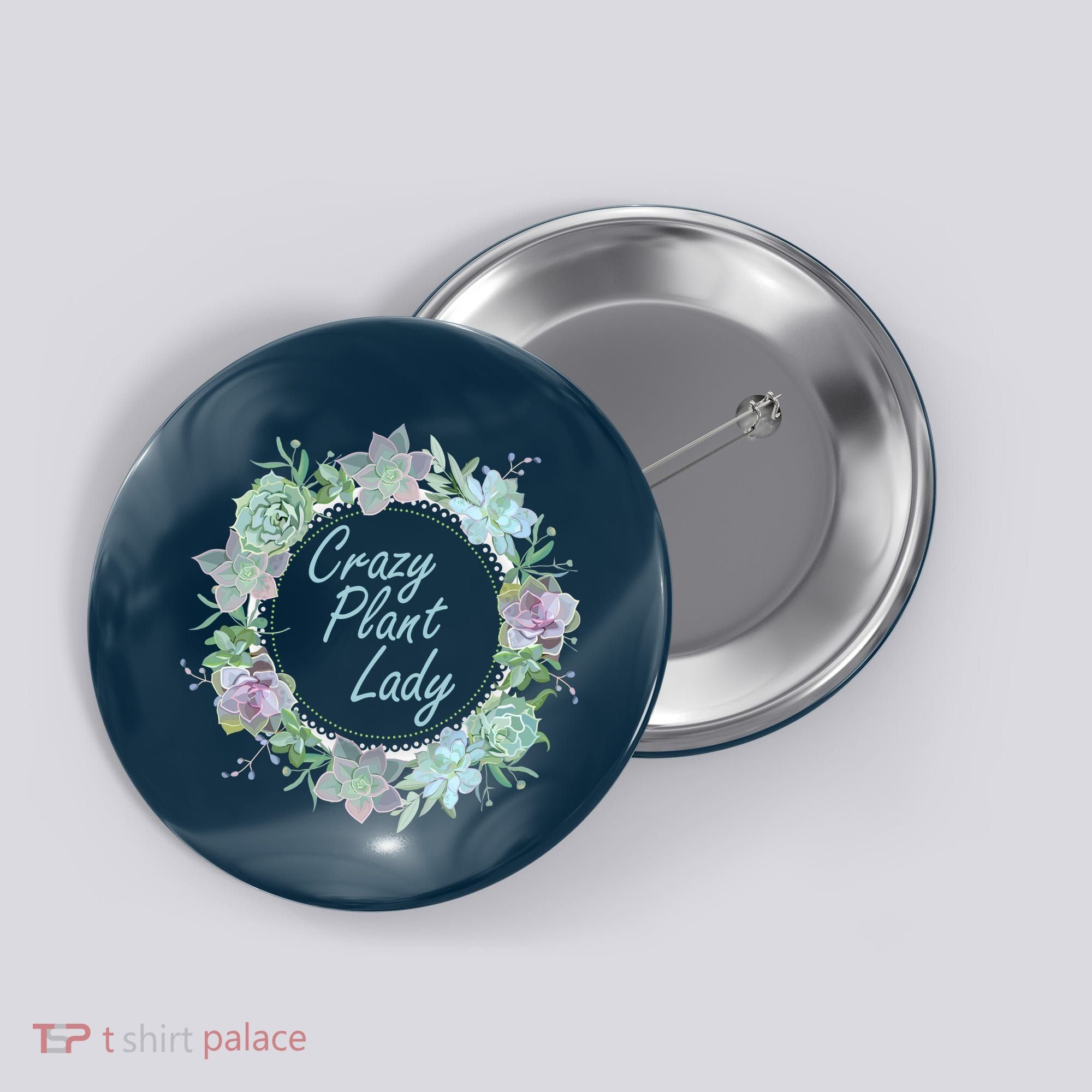 Crazy Plant Lady Floral Logo Button