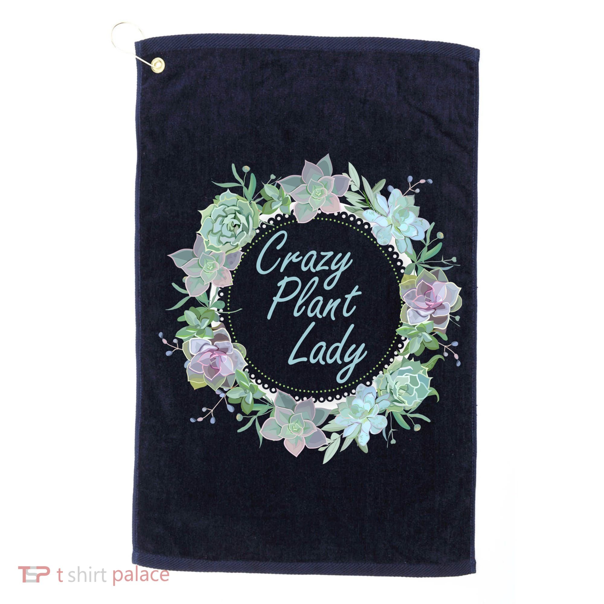 Crazy Plant Lady Floral Logo Golf Towel