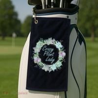 Crazy Plant Lady Floral Logo Golf Towel thumb 2
