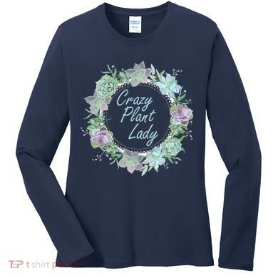 Crazy Plant Lady Floral Logo Women's Long Sleeve Shirt