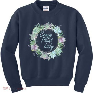 Crazy Plant Lady Floral Logo Kids Sweatshirt