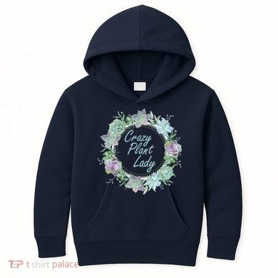 Crazy Plant Lady Floral Logo Kids Hoodie