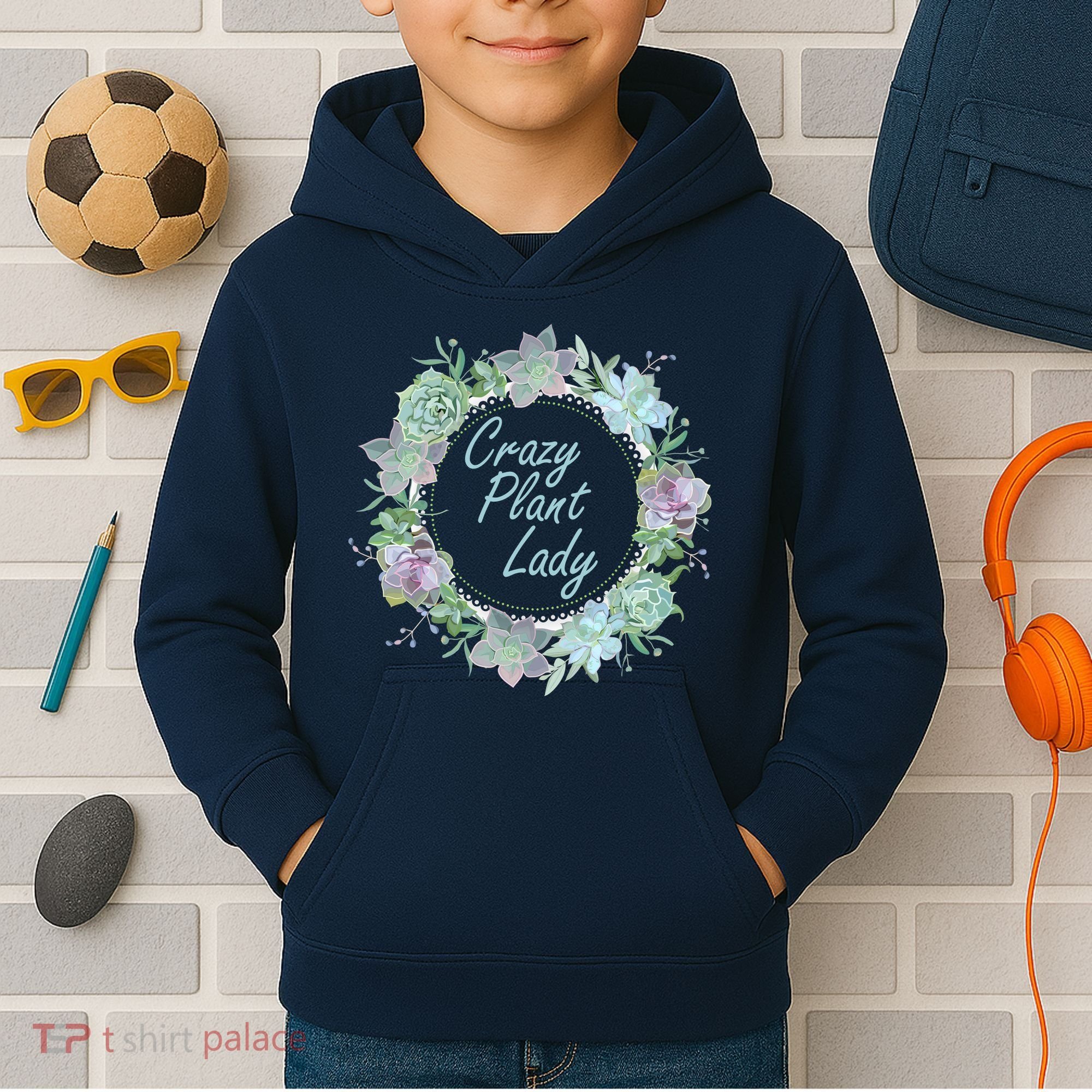 Crazy Plant Lady Floral Logo Kids Hoodie