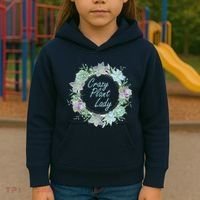 Crazy Plant Lady Floral Logo Kids Hoodie thumb 3