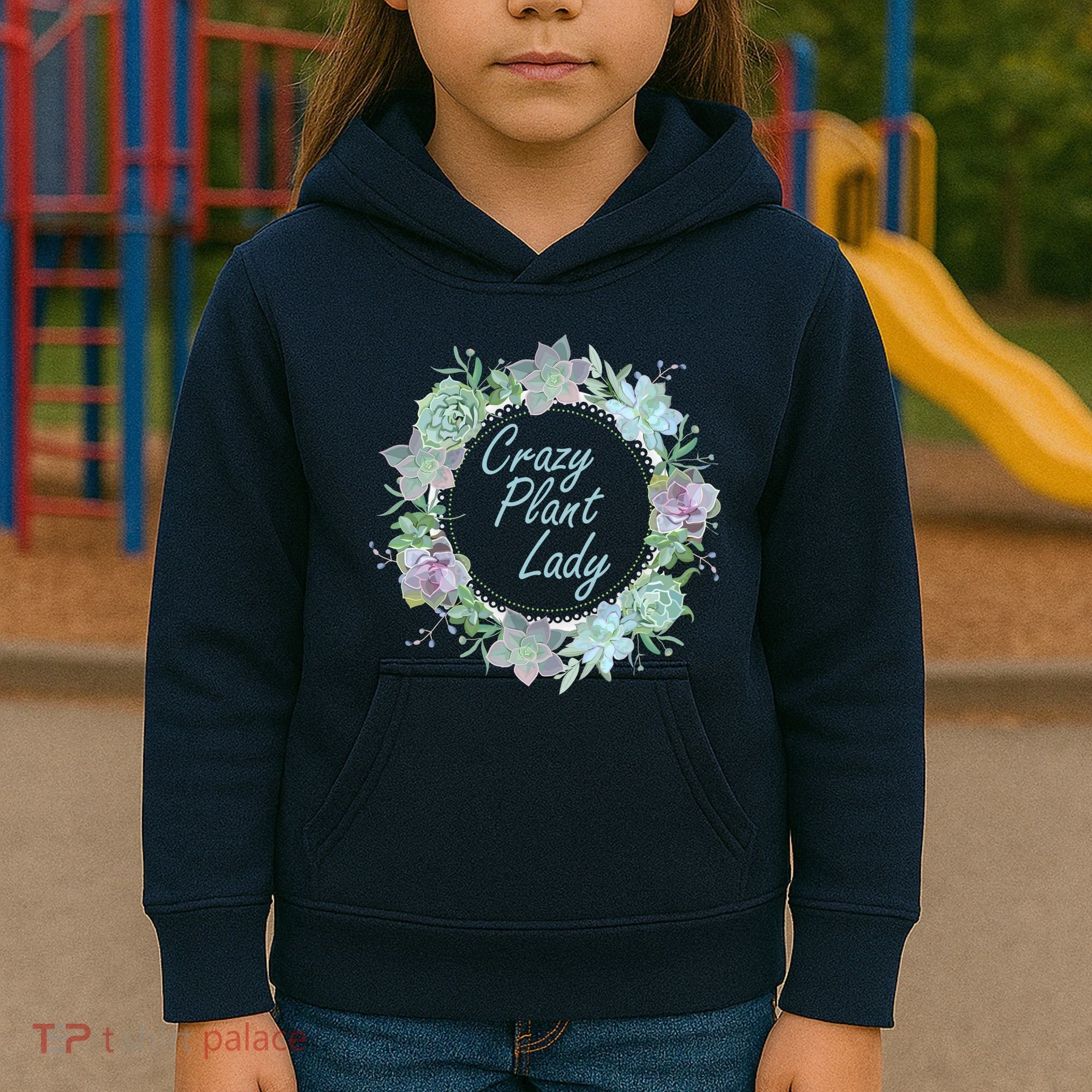Crazy Plant Lady Floral Logo Kids Hoodie