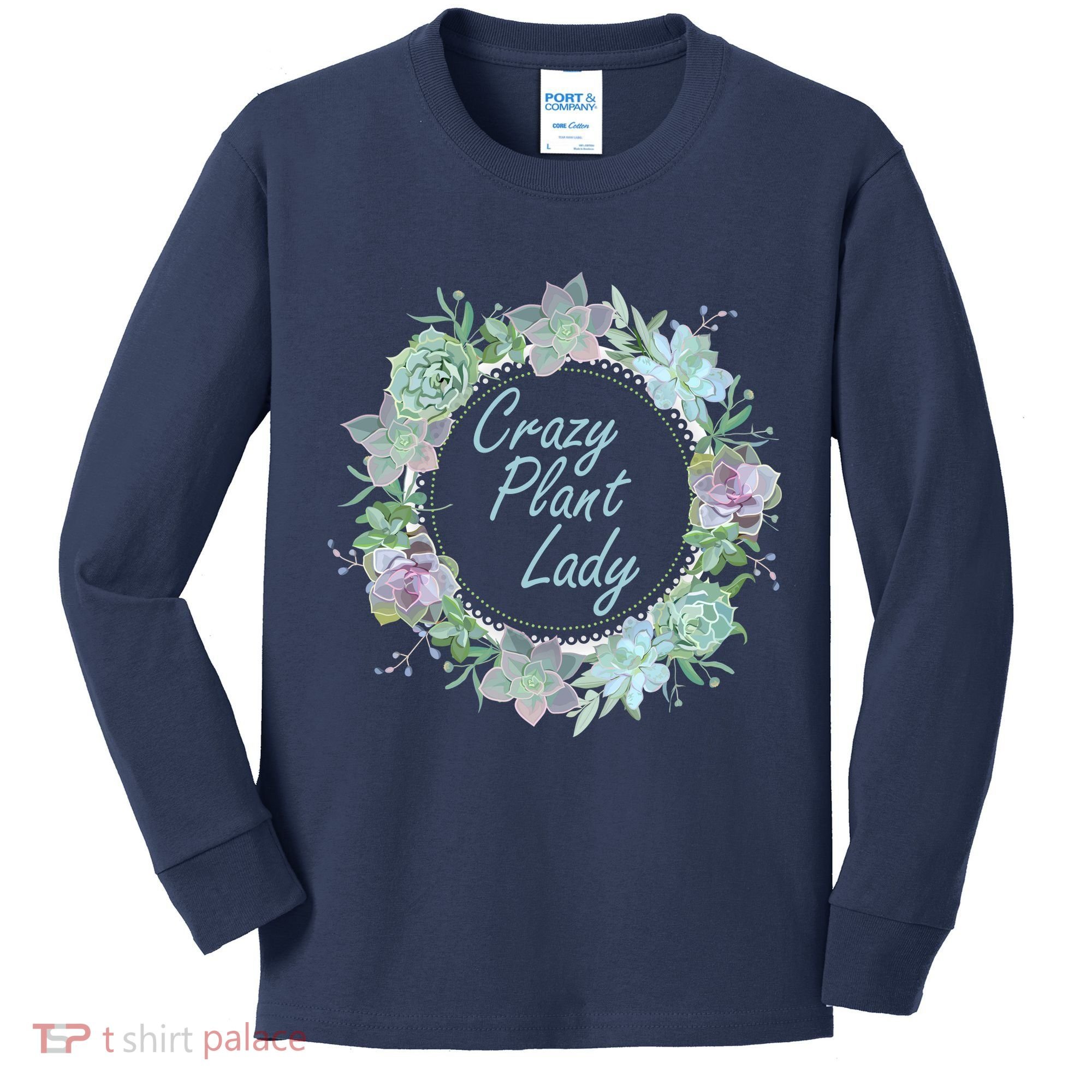 Crazy Plant Lady Floral Logo Kids Long Sleeve Shirt