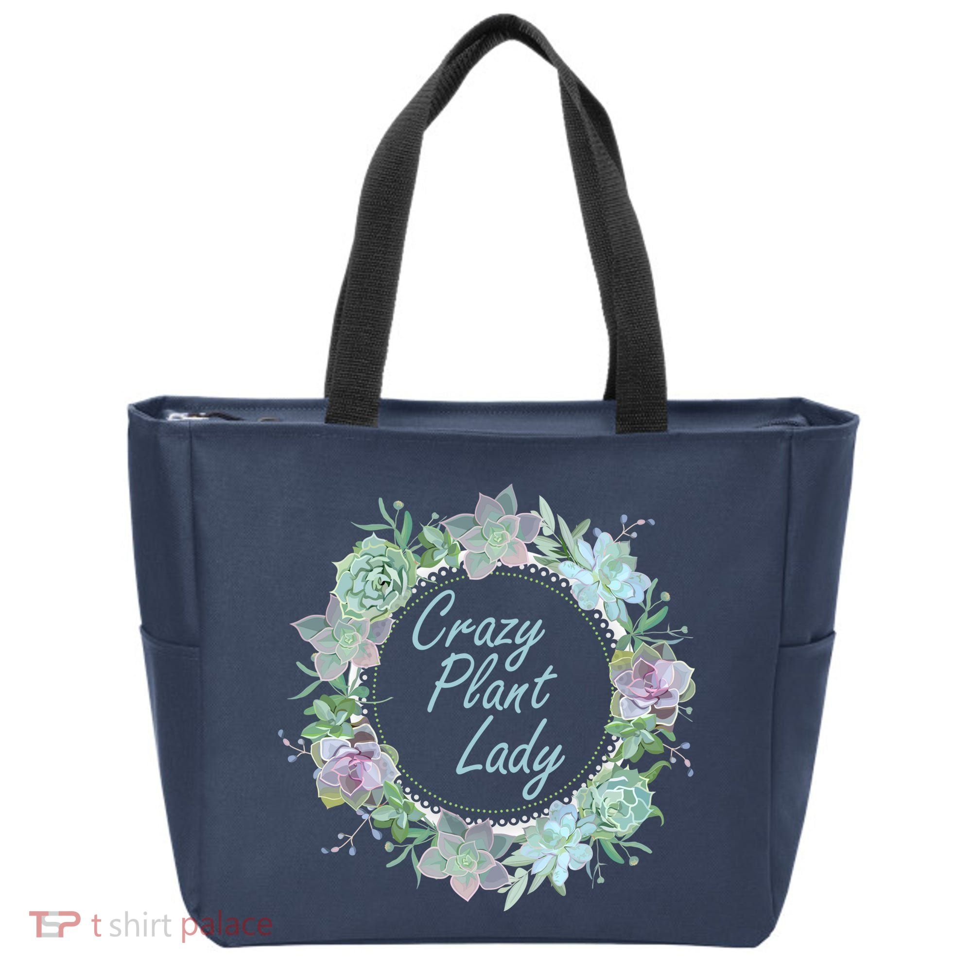 Crazy Plant Lady Floral Logo Tote Bag