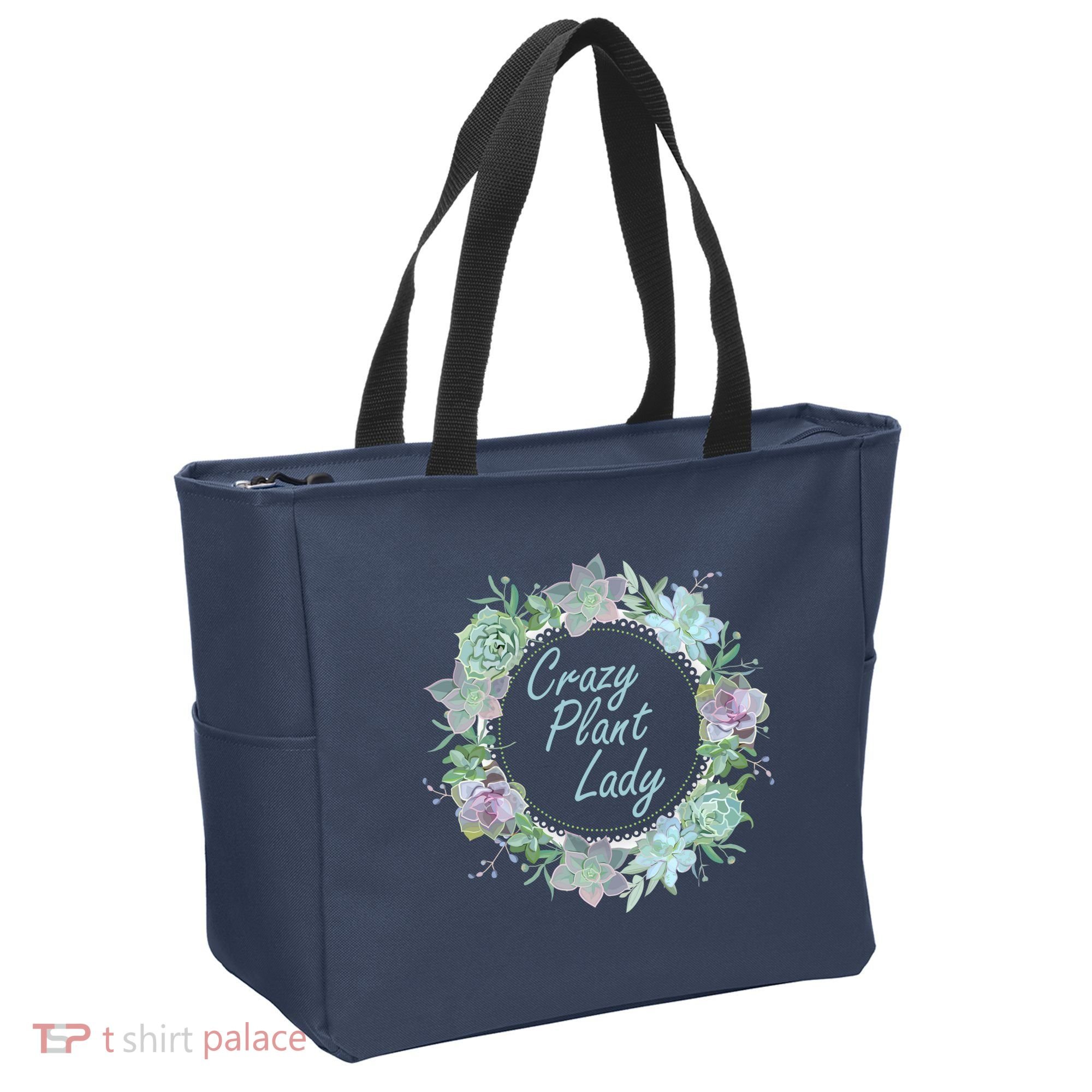 Crazy Plant Lady Floral Logo Tote Bag