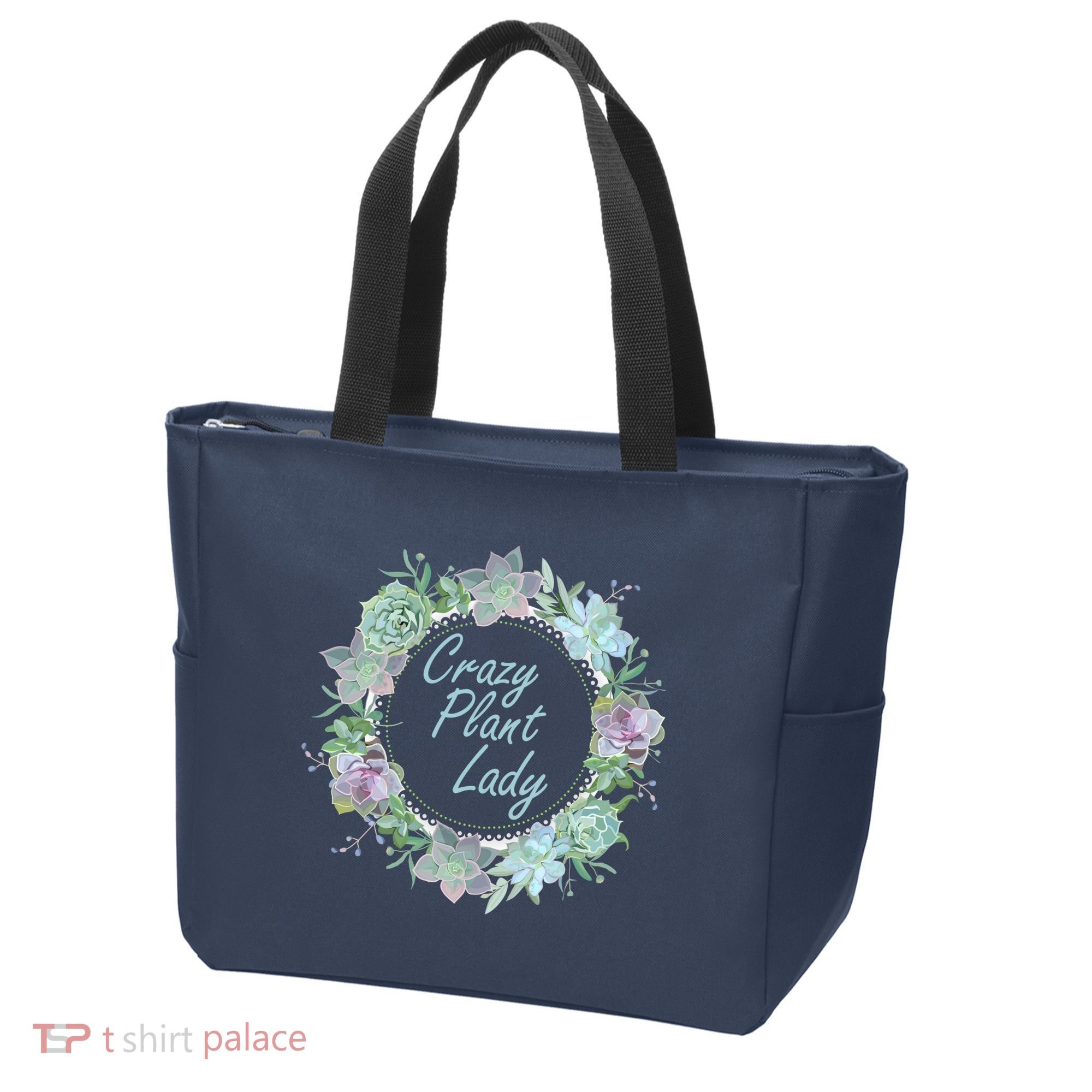 Crazy Plant Lady Floral Logo Tote Bag