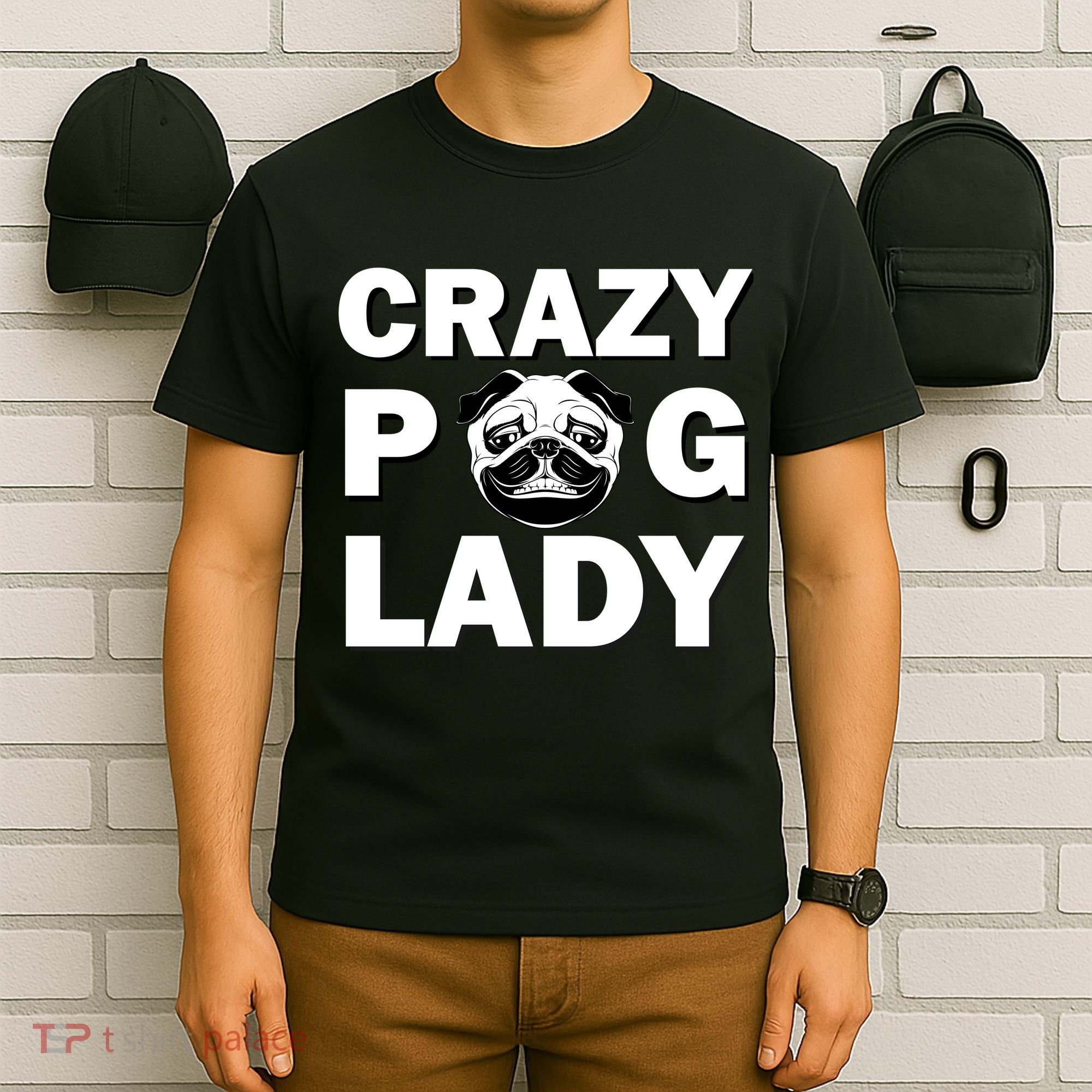 Crazy Pug Lady T-Shirt