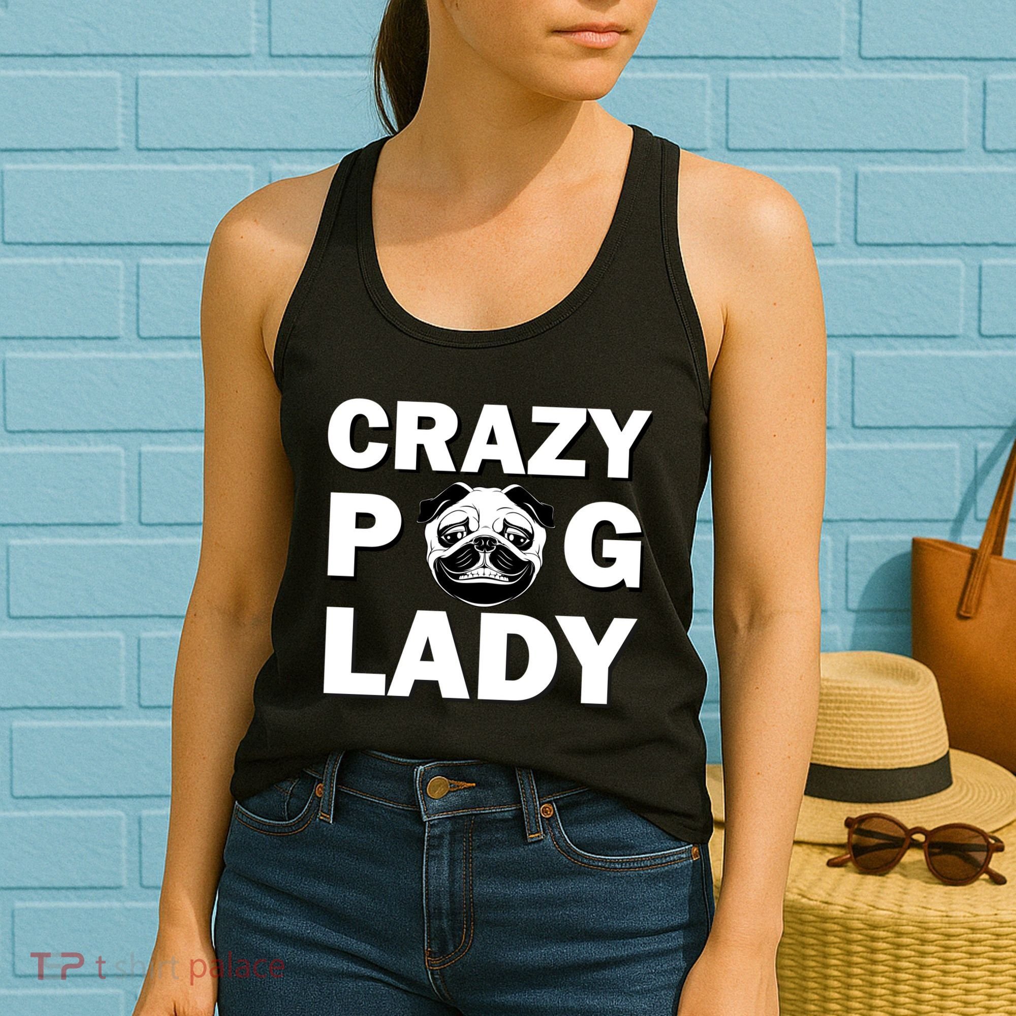 Crazy Pug Lady Women's Tank Top