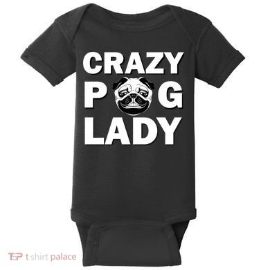 Crazy Pug Lady Baby Bodysuit