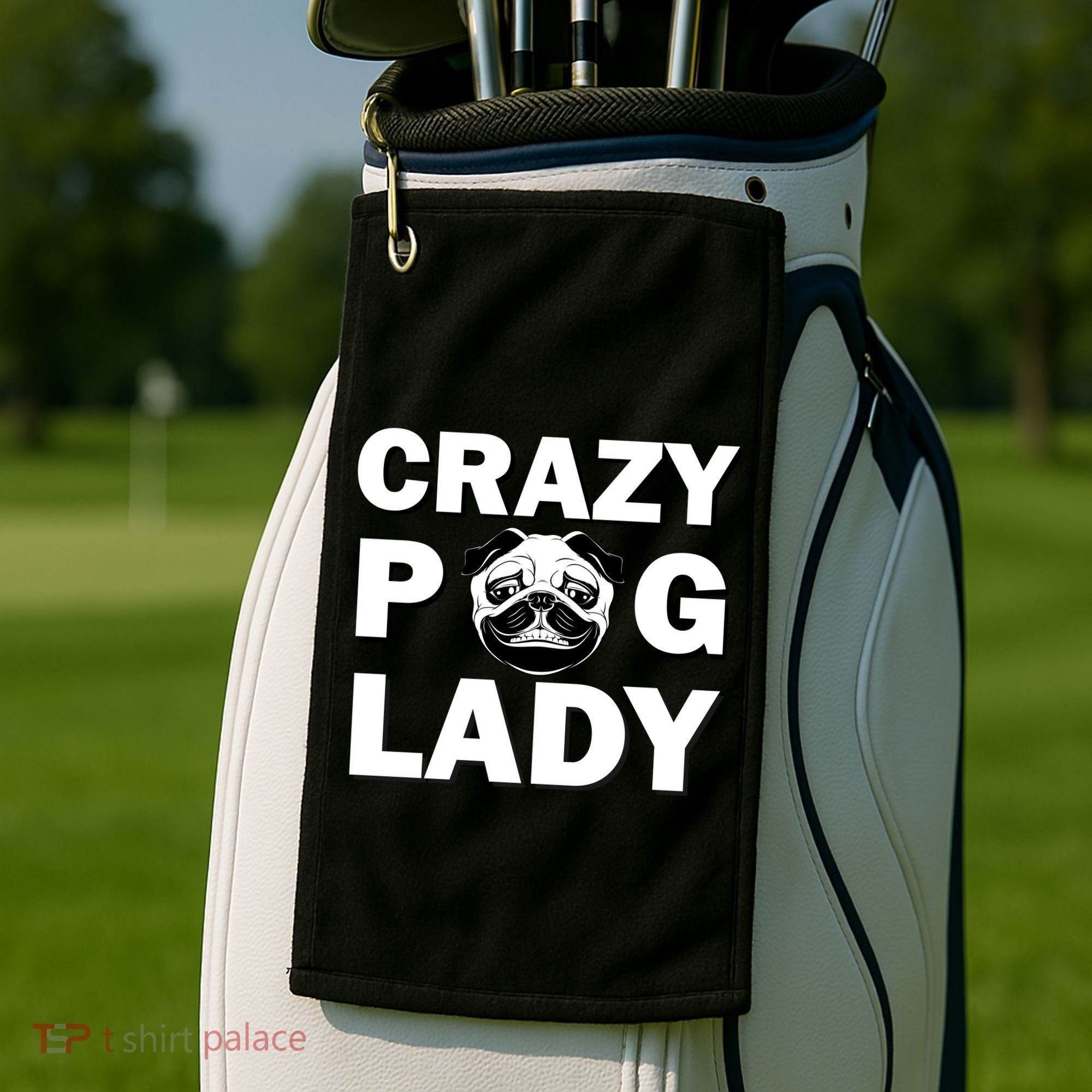 Crazy Pug Lady Golf Towel