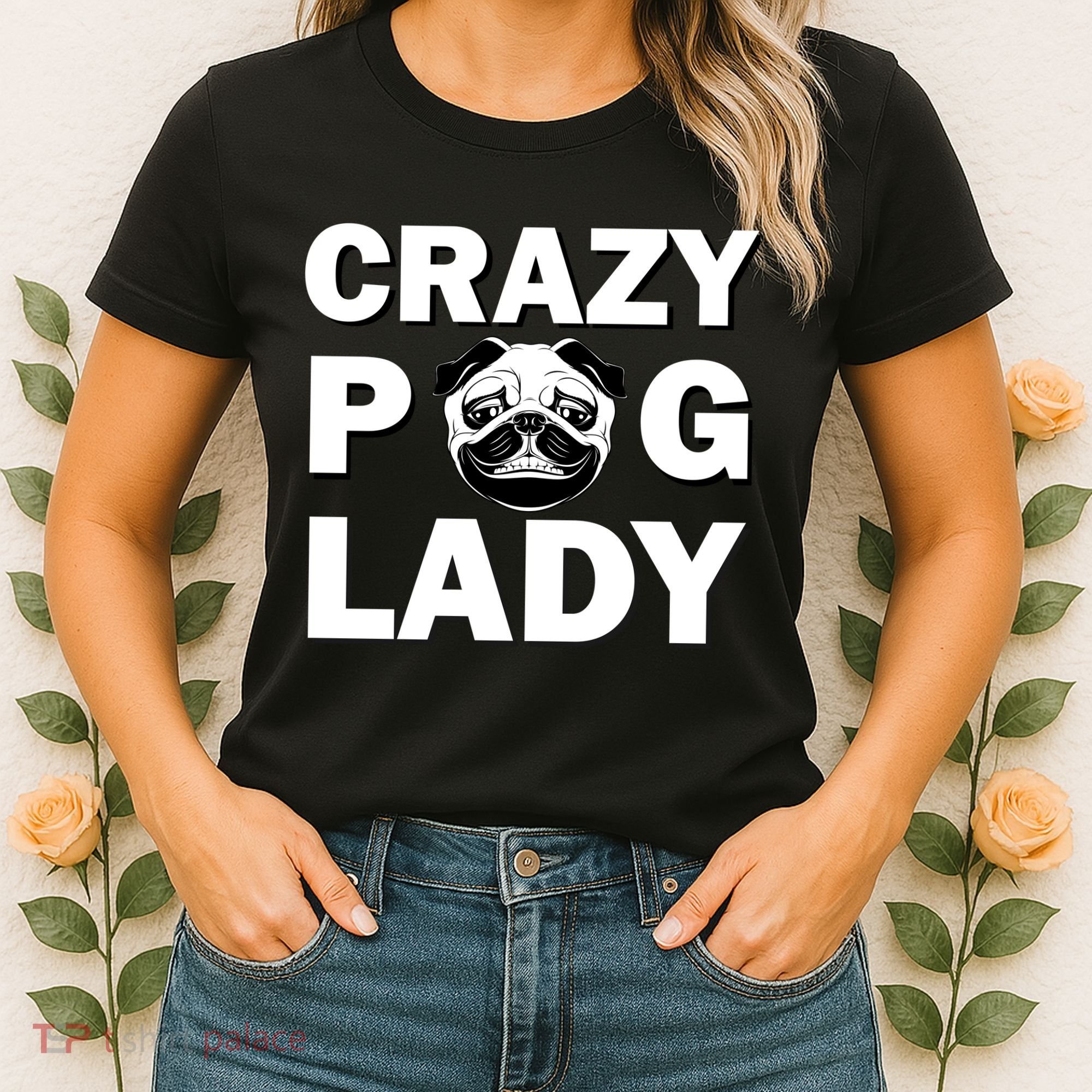 Crazy Pug Lady Women's T-Shirt