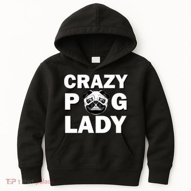 Crazy Pug Lady Kids Hoodie