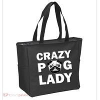 Crazy Pug Lady Tote Bag thumb 2