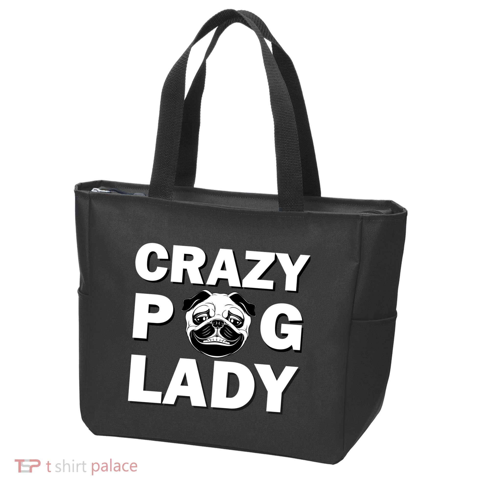 Crazy Pug Lady Tote Bag
