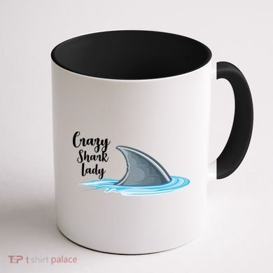 Crazy Shark Lady Coffee Mug back