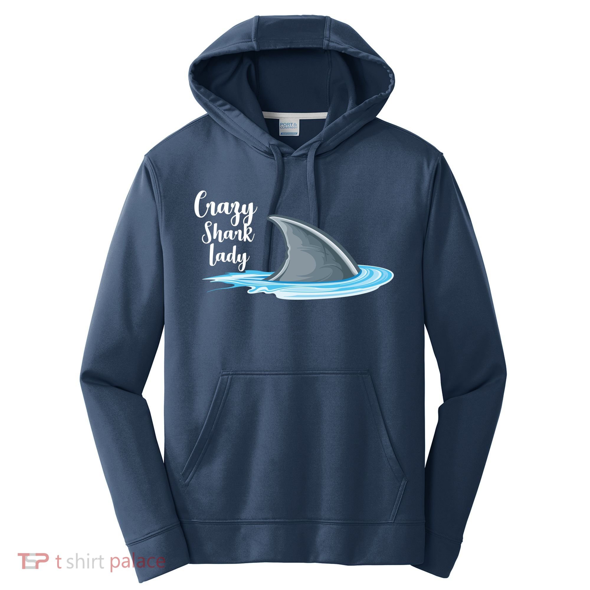 Crazy Shark Lady Performance Fleece Hoodie