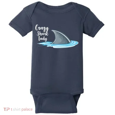 Crazy Shark Lady Baby Bodysuit