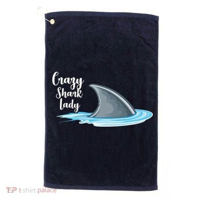 Crazy Shark Lady Golf Towel
