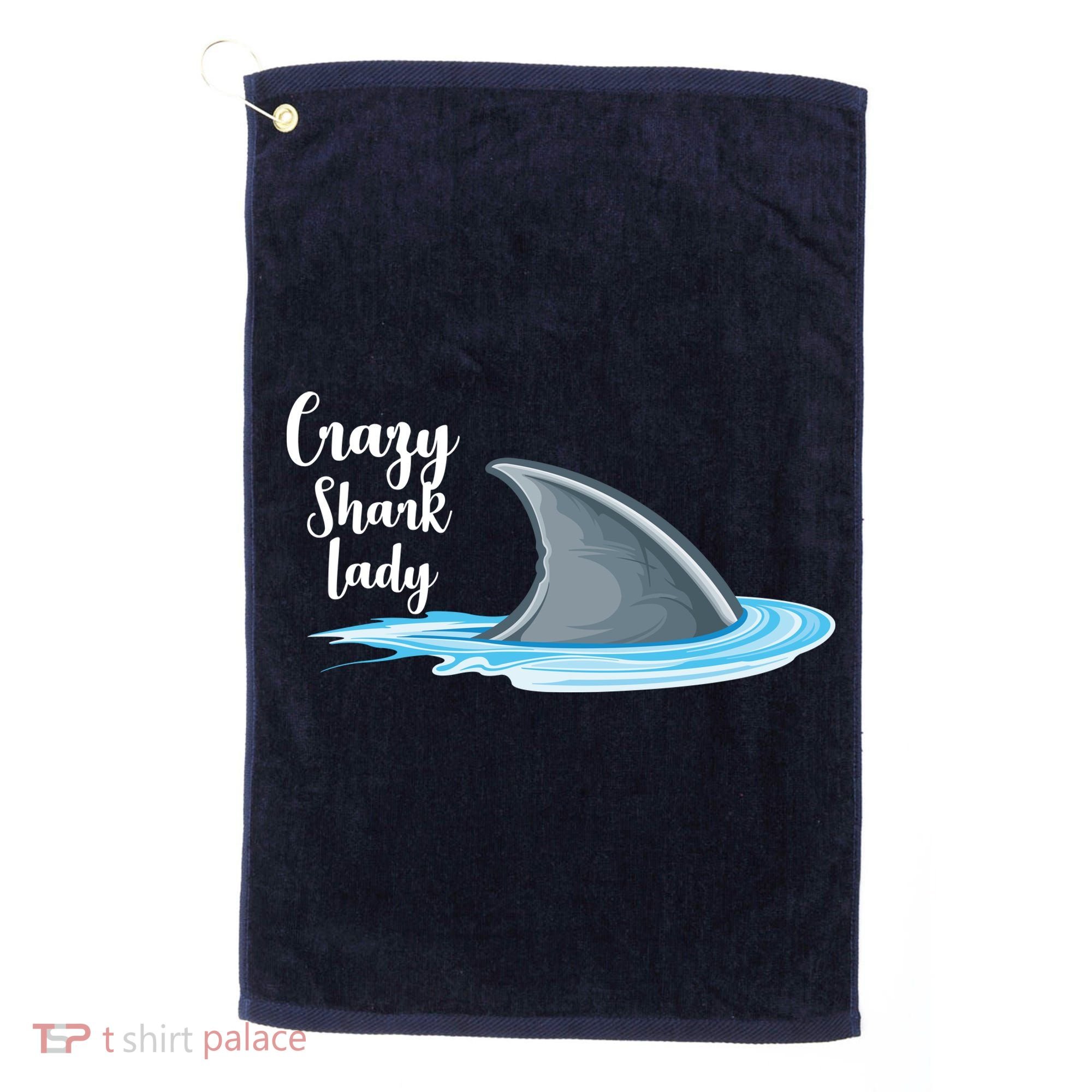 Crazy Shark Lady Golf Towel